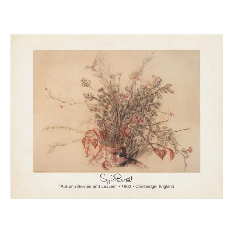 Autumn Berries & Leaves Folded Note Card